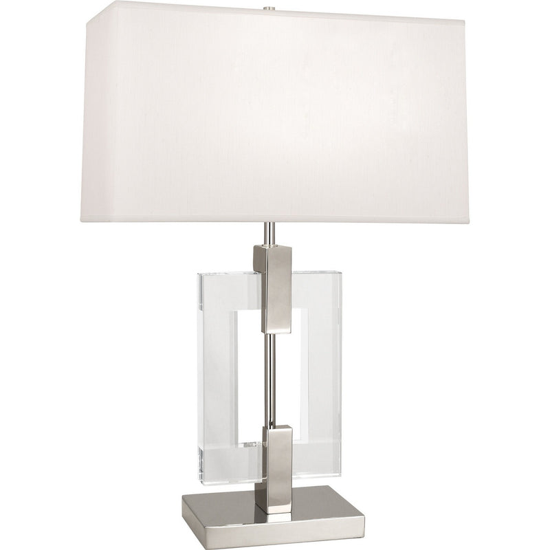 Robert Abbey 1012 One Light Table Lamp, Polished Nickel w/ Crystal
