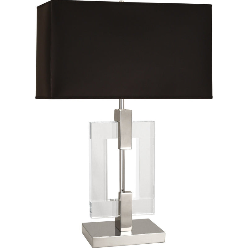 Robert Abbey 1012B One Light Table Lamp, Polished Nickel w/ Crystal