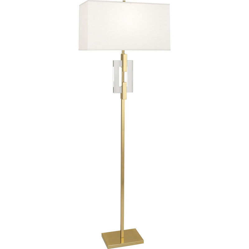 Robert Abbey 1020 One Light Floor Lamp, Modern Brass w/ Crystal