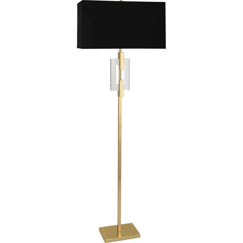 Robert Abbey 1020B One Light Floor Lamp, Modern Brass w/ Crystal