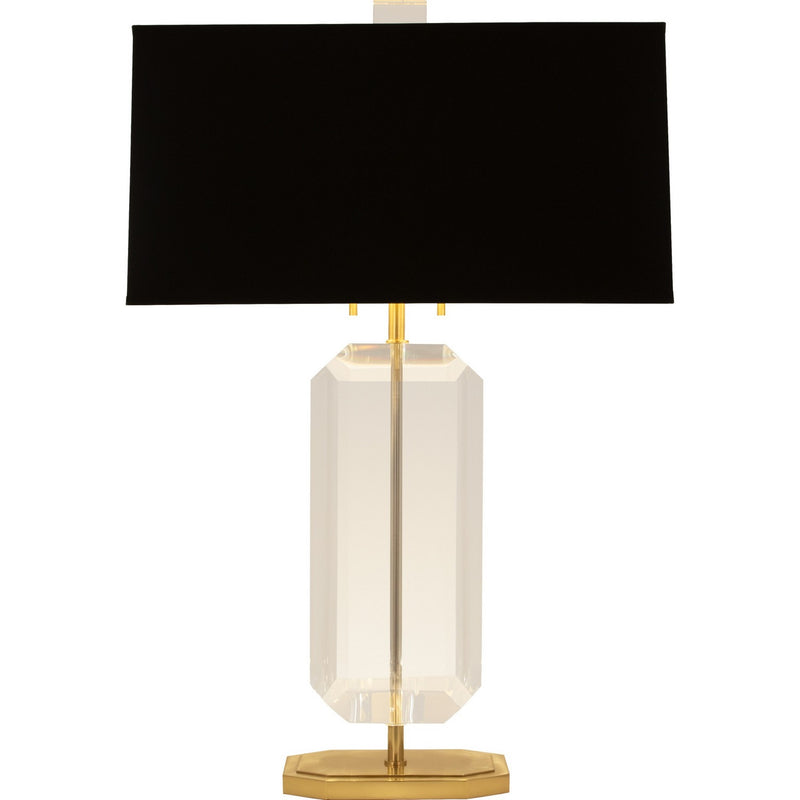 Robert Abbey 1196B Two Light Table Lamp, Modern Brass w/Clear Crystal