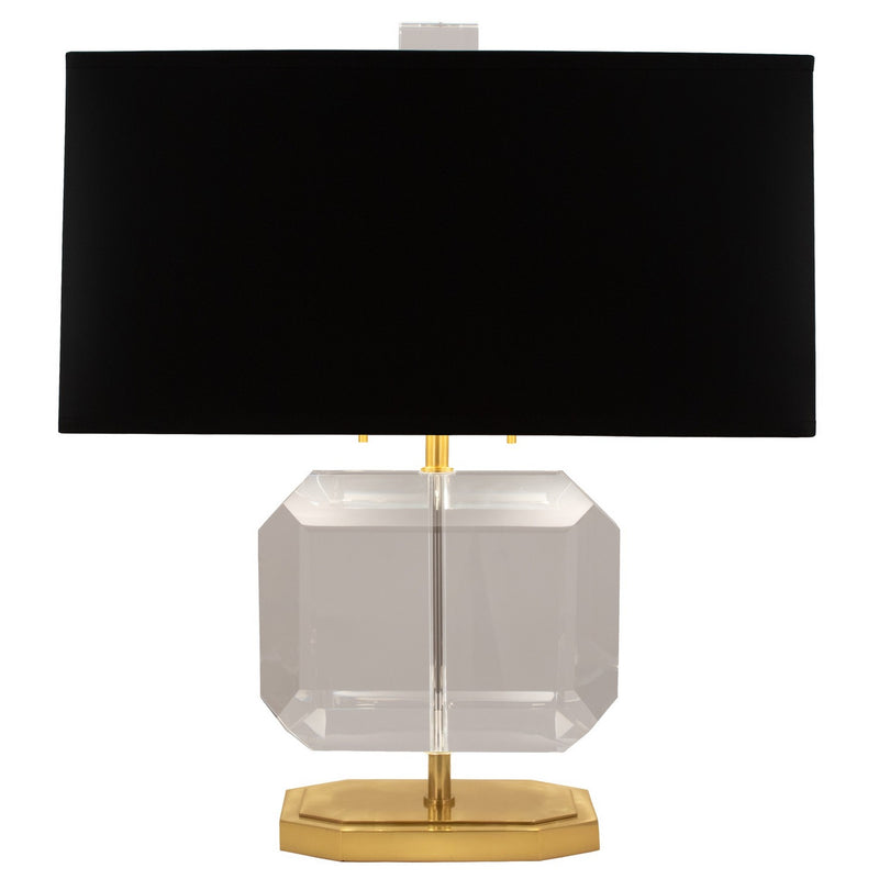 Robert Abbey 1197B Two Light Accent Lamp, Modern Brass w/Clear Crystal