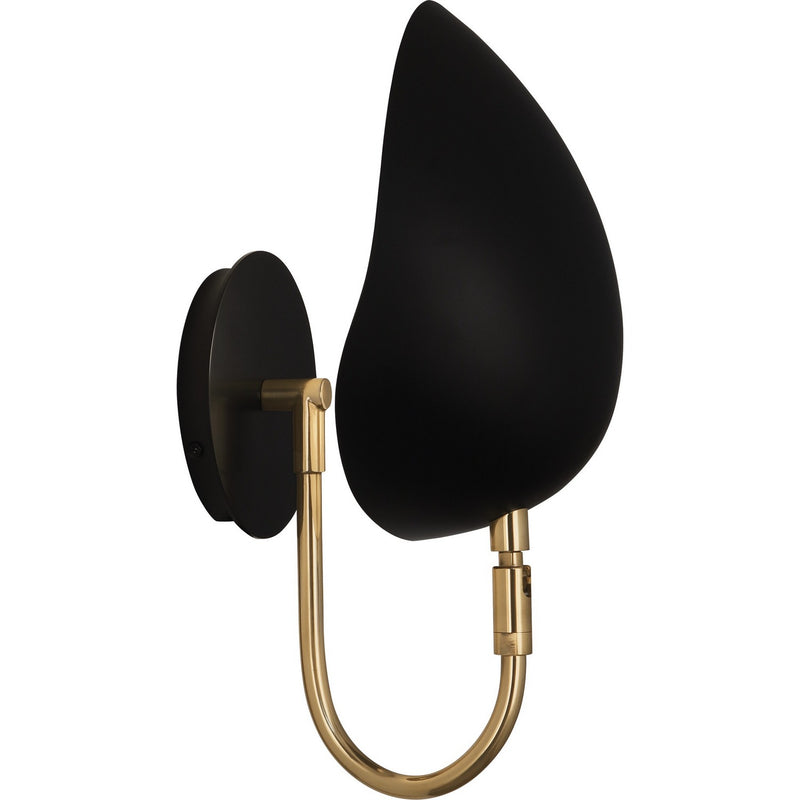 Robert Abbey 1524 One Light Wall Sconce, Modern Brass w/Matte Black