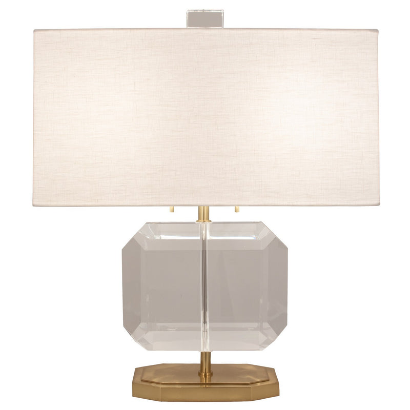Robert Abbey 1197 Two Light Accent Lamp, Modern Brass w/Clear Crystal