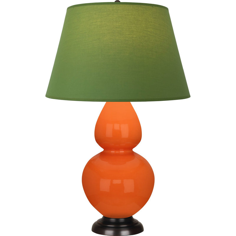 Robert Abbey 1645G One Light Table Lamp, Pumpkin Glazed Ceramic w/Deep Patina Bronze