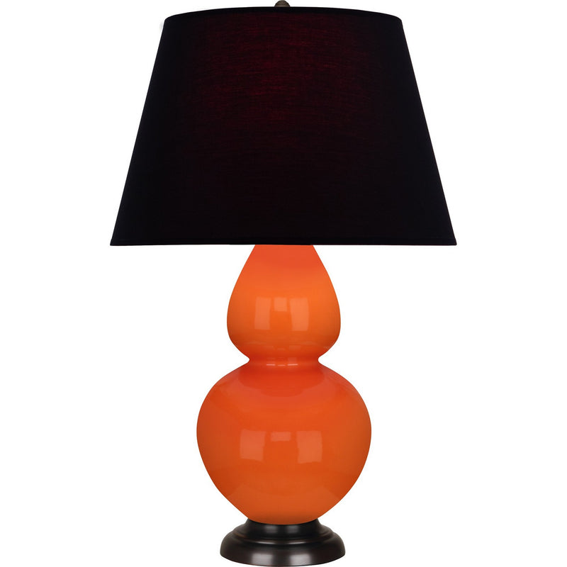 Robert Abbey 1645K One Light Table Lamp, Pumpkin Glazed Ceramic w/Deep Patina Bronze