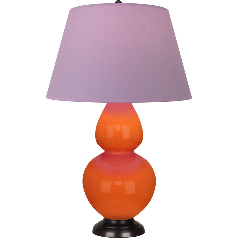 Robert Abbey 1645L One Light Table Lamp, Pumpkin Glazed Ceramic w/Deep Patina Bronze