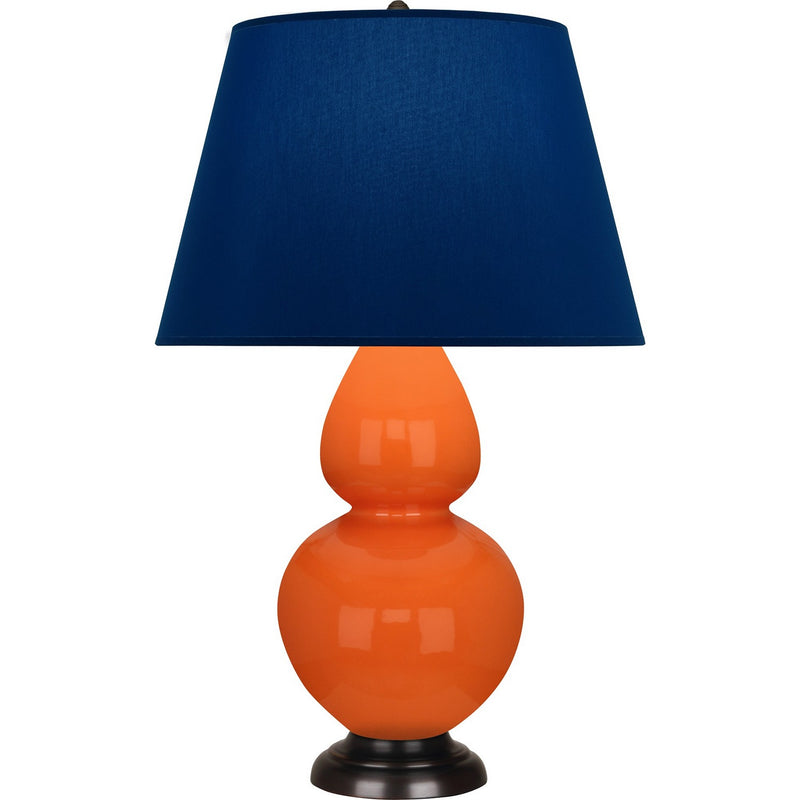 Robert Abbey 1645N One Light Table Lamp, Pumpkin Glazed Ceramic w/Deep Patina Bronze