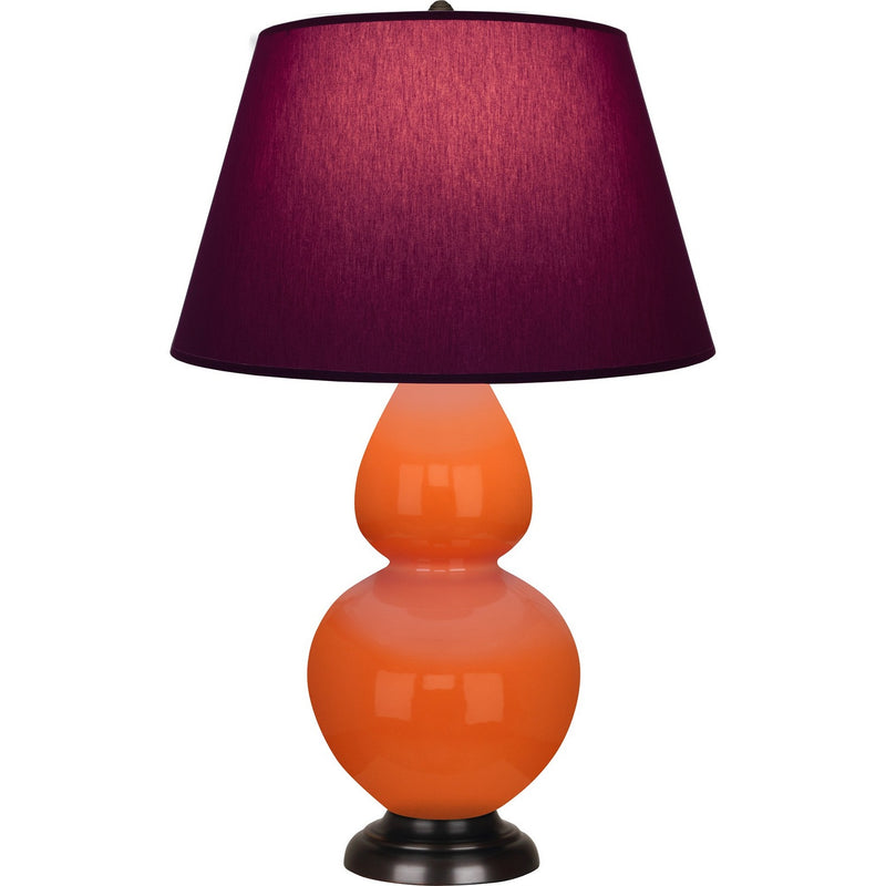 Robert Abbey 1645P One Light Table Lamp, Pumpkin Glazed Ceramic w/Deep Patina Bronze