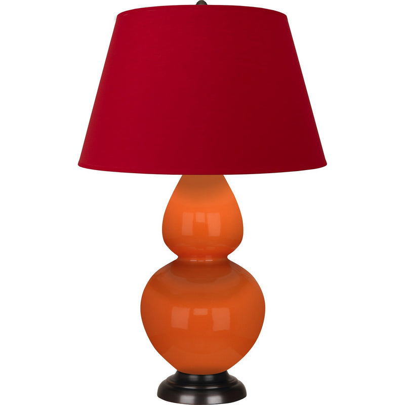 Robert Abbey 1645R One Light Table Lamp, Pumpkin Glazed Ceramic w/Deep Patina Bronze