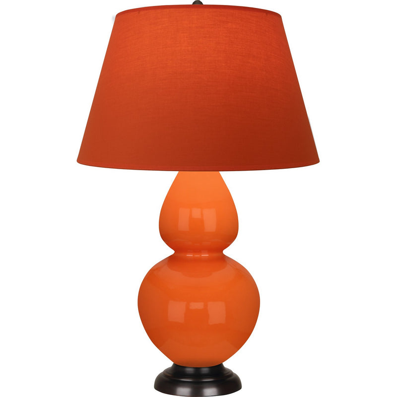Robert Abbey 1645T One Light Table Lamp, Pumpkin Glazed Ceramic w/Deep Patina Bronze