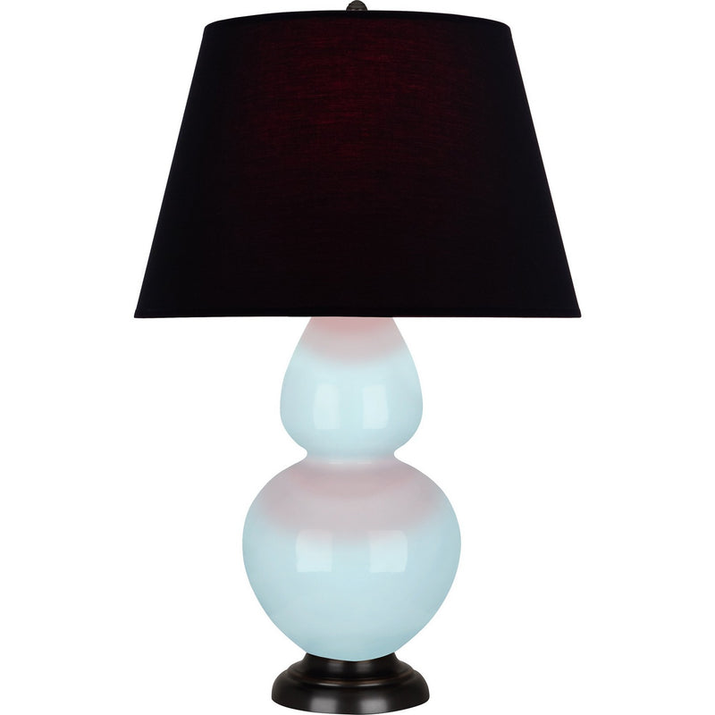 Robert Abbey 1646K One Light Table Lamp, Baby Blue Glazed Ceramic w/Deep Patina Bronze