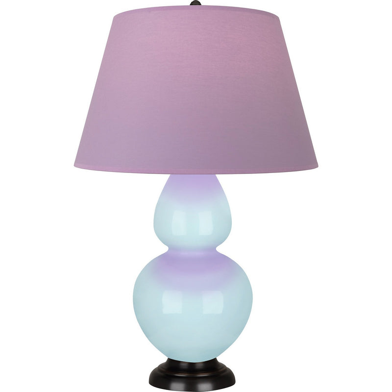 Robert Abbey 1646L One Light Table Lamp, Baby Blue Glazed Ceramic w/Deep Patina Bronze