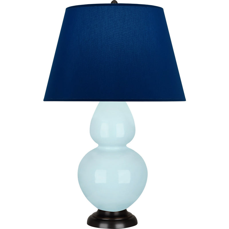 Robert Abbey 1646N One Light Table Lamp, Baby Blue Glazed Ceramic w/Deep Patina Bronze