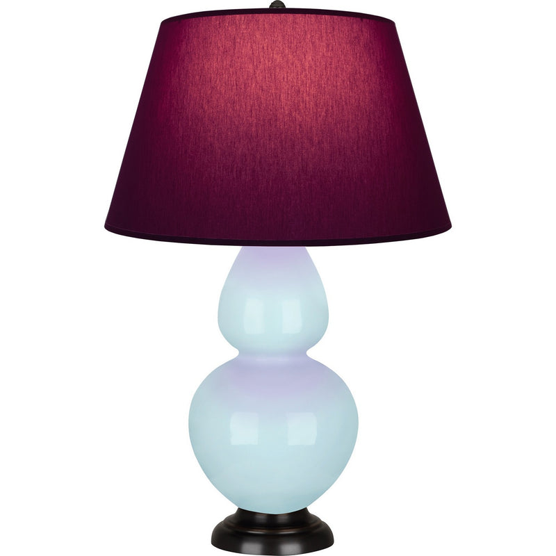 Robert Abbey 1646P One Light Table Lamp, Baby Blue Glazed Ceramic w/Deep Patina Bronze
