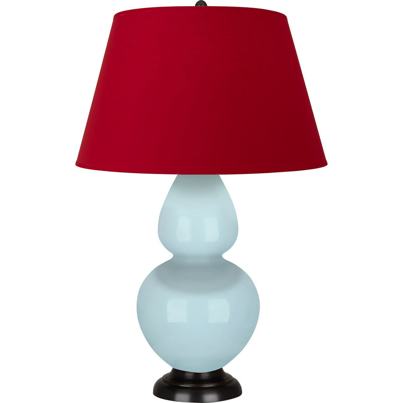 Robert Abbey 1646R One Light Table Lamp, Baby Blue Glazed Ceramic w/Deep Patina Bronze