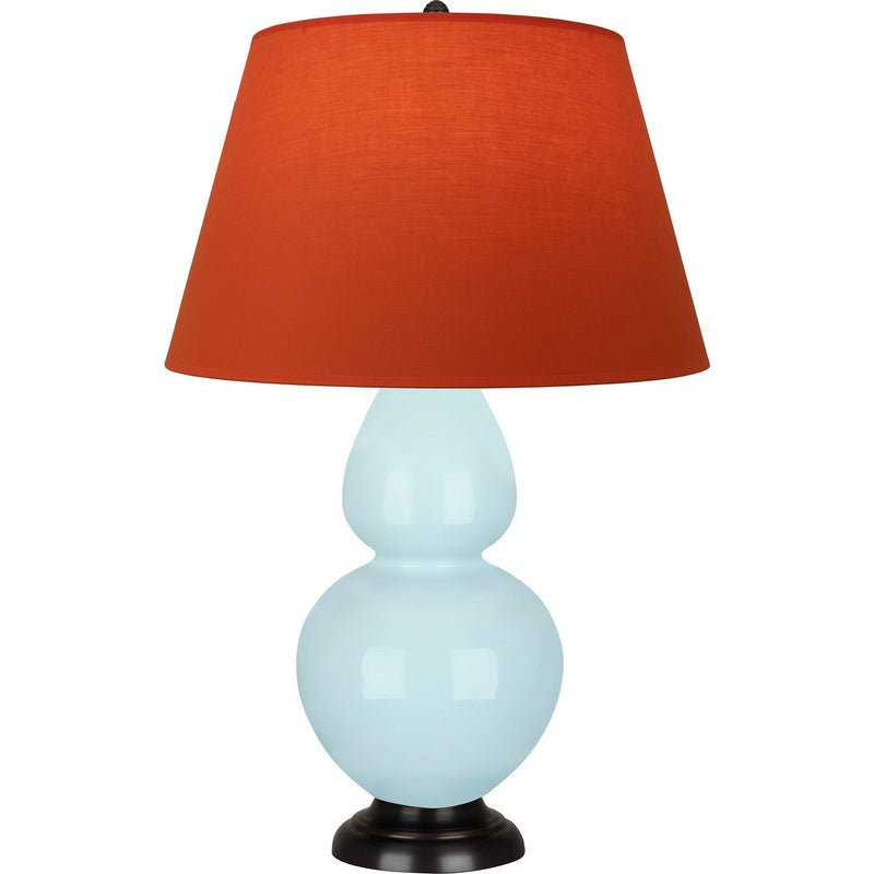 Robert Abbey 1646T One Light Table Lamp, Baby Blue Glazed Ceramic w/Deep Patina Bronze