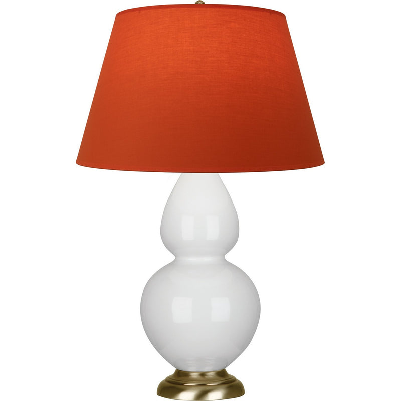 Robert Abbey 1660T One Light Table Lamp, Lily Glazed Ceramic w/Antique Natural Brass