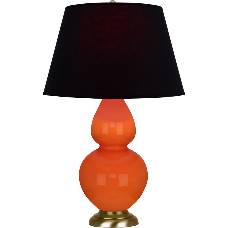 Robert Abbey 1665K One Light Table Lamp, Pumpkin Glazed Ceramic w/Antique Natural Brass