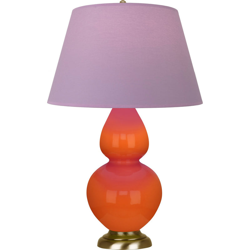 Robert Abbey 1665L One Light Table Lamp, Pumpkin Glazed Ceramic w/Antique Natural Brass