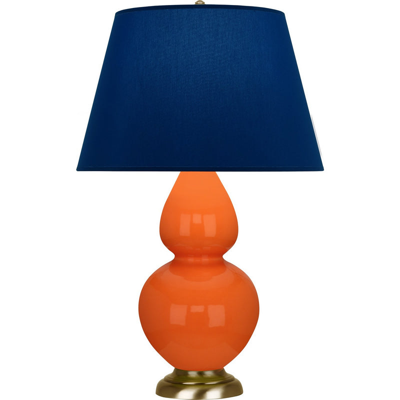 Robert Abbey 1665N One Light Table Lamp, Pumpkin Glazed Ceramic w/Antique Natural Brass