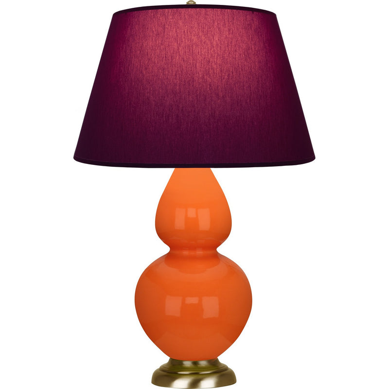 Robert Abbey 1665P One Light Table Lamp, Pumpkin Glazed Ceramic w/Antique Natural Brass