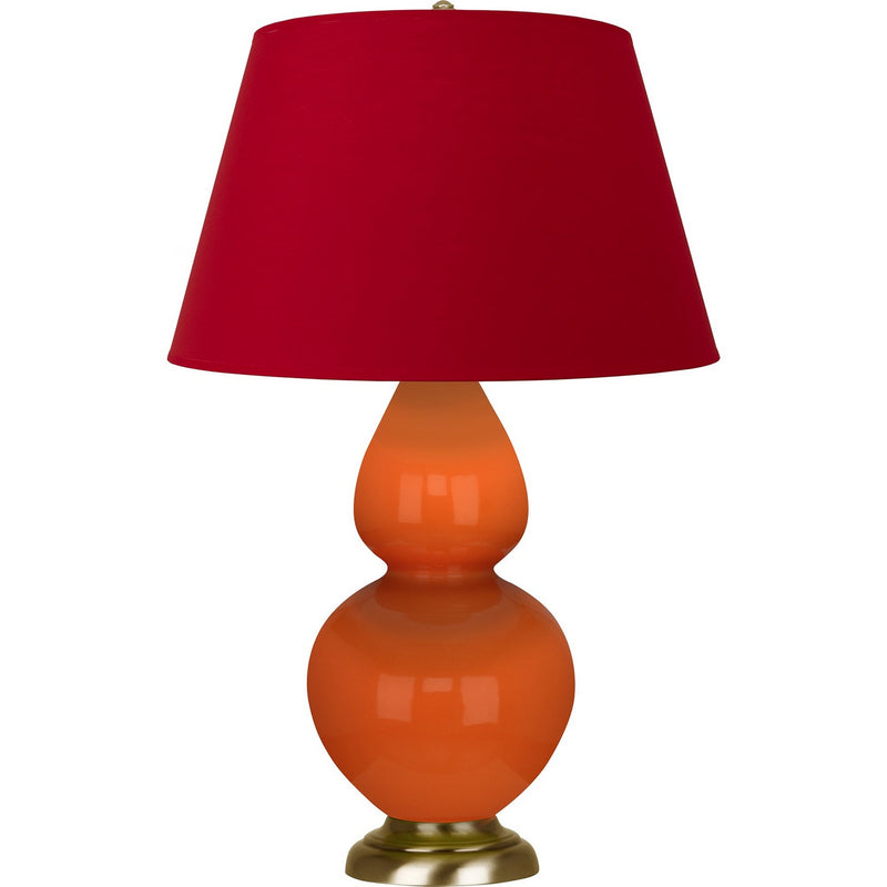 Robert Abbey 1665R One Light Table Lamp, Pumpkin Glazed Ceramic w/Antique Natural Brass