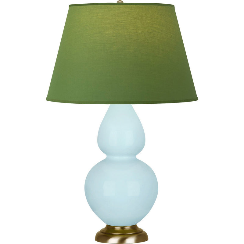 Robert Abbey 1666G One Light Table Lamp, Baby Blue Glazed Ceramic w/Antique Natural Brass
