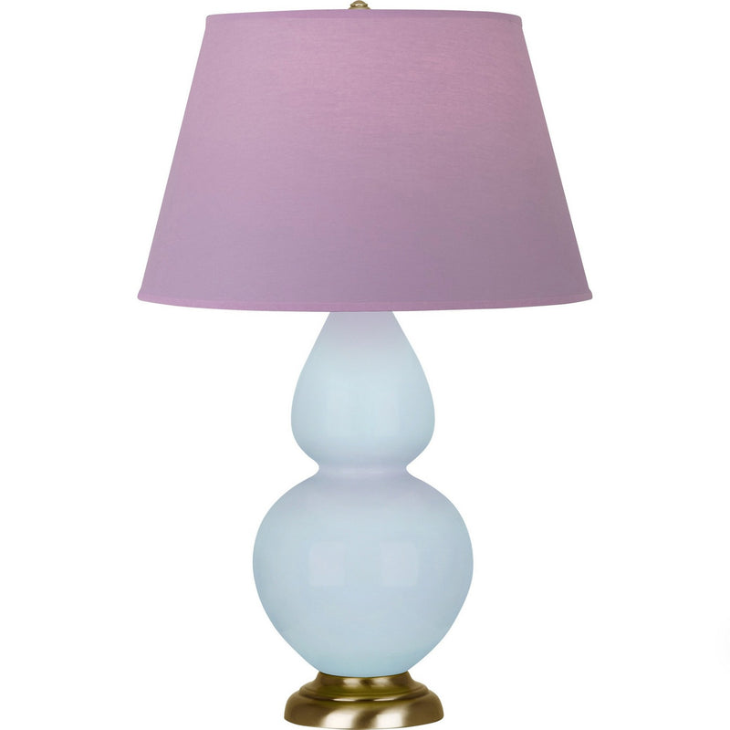 Robert Abbey 1666L One Light Table Lamp, Baby Blue Glazed Ceramic w/Antique Natural Brass