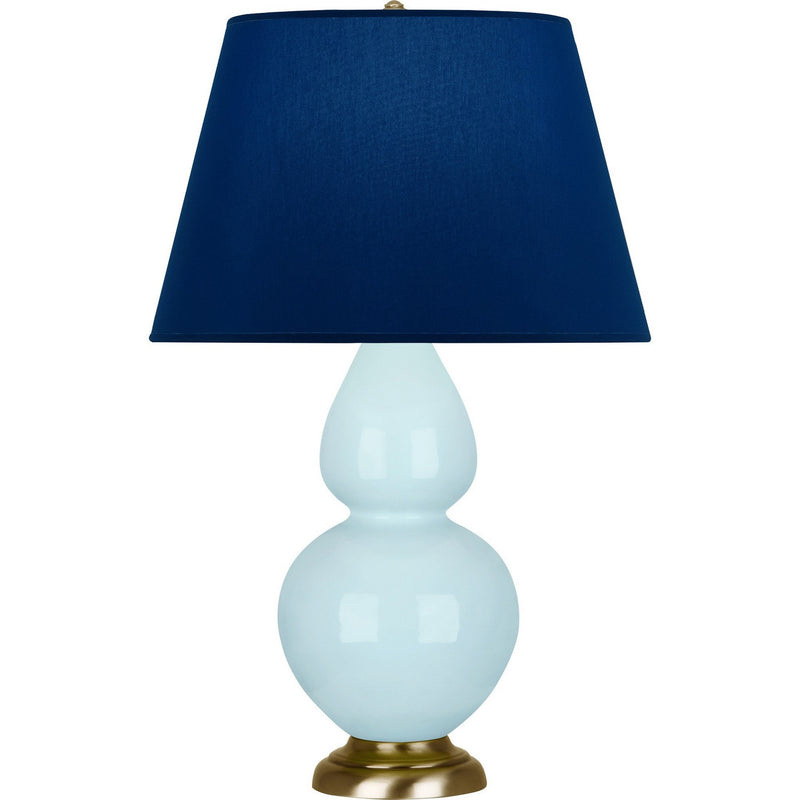 Robert Abbey 1666N One Light Table Lamp, Baby Blue Glazed Ceramic w/Antique Natural Brass