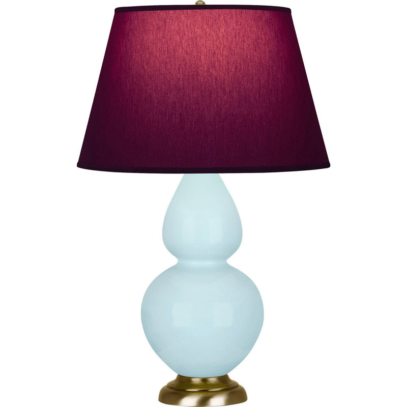 Robert Abbey 1666P One Light Table Lamp, Baby Blue Glazed Ceramic w/Antique Natural Brass