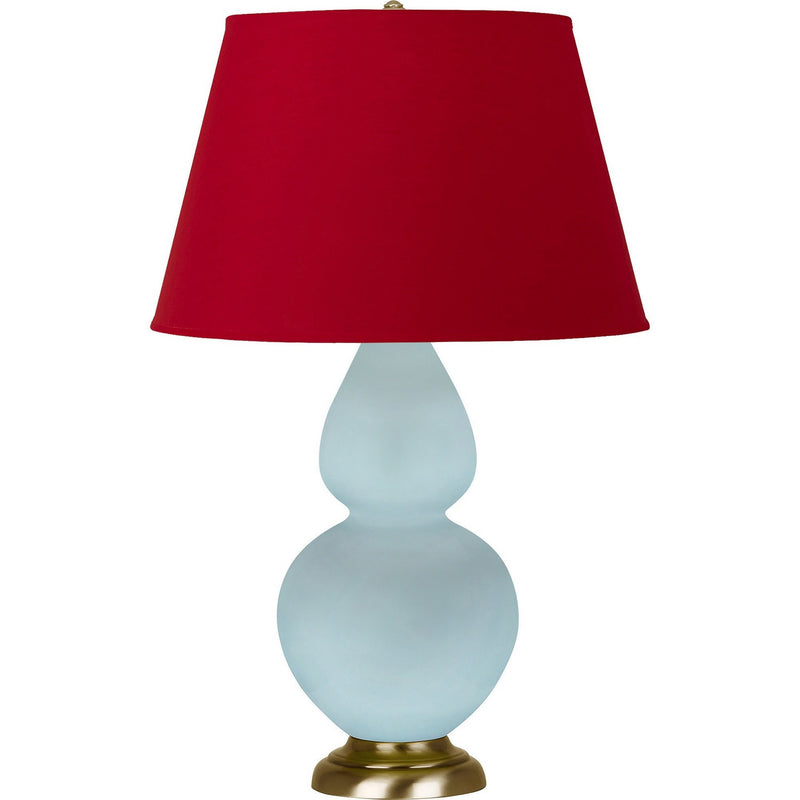 Robert Abbey 1666R One Light Table Lamp, Baby Blue Glazed Ceramic w/Antique Natural Brass