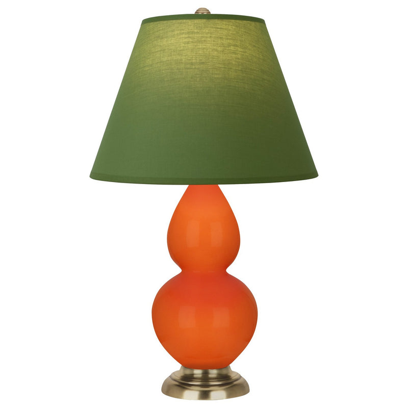 Robert Abbey 1685G One Light Accent Lamp, Pumpkin Glazed Ceramic w/Antique Natural Brass