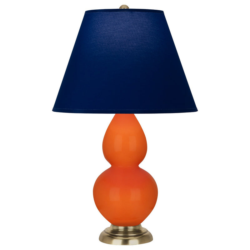 Robert Abbey 1685N One Light Accent Lamp, Pumpkin Glazed Ceramic w/Antique Natural Brass