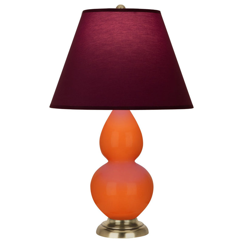 Robert Abbey 1685P One Light Accent Lamp, Pumpkin Glazed Ceramic w/Antique Natural Brass