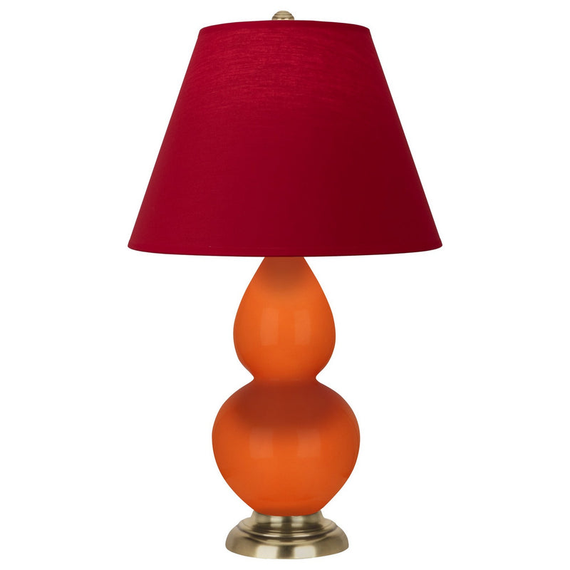 Robert Abbey 1685R One Light Accent Lamp, Pumpkin Glazed Ceramic w/Antique Natural Brass