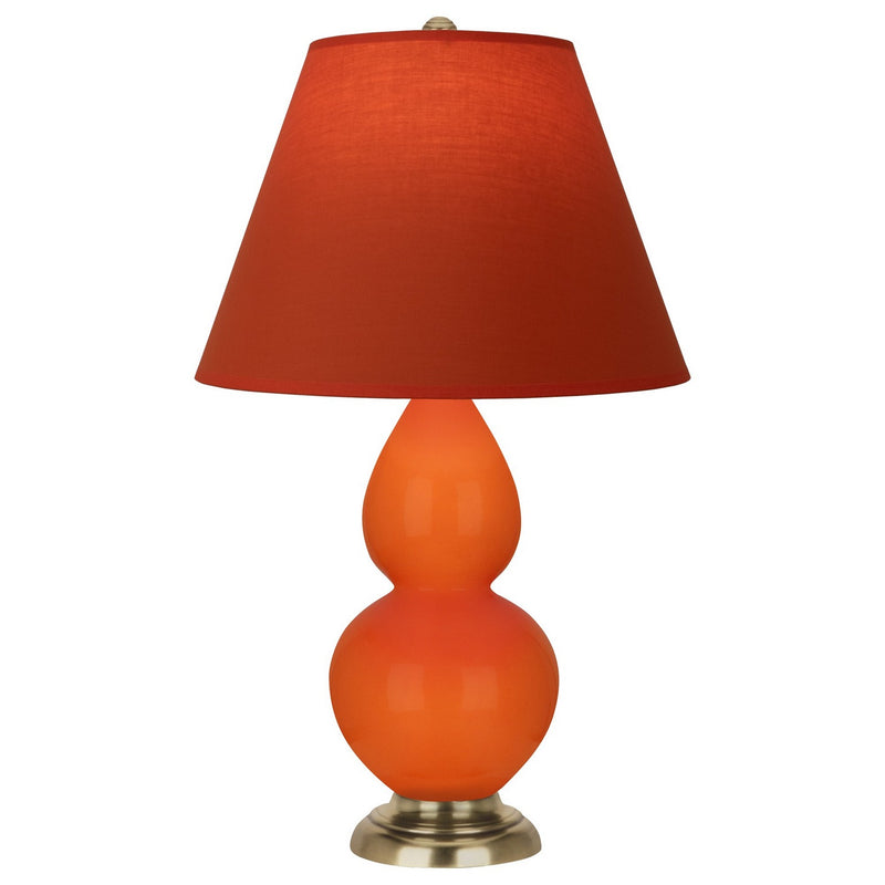 Robert Abbey 1685T One Light Accent Lamp, Pumpkin Glazed Ceramic w/Antique Natural Brass
