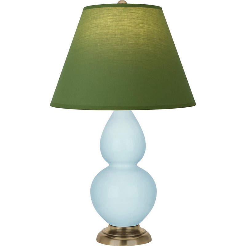 Robert Abbey 1689G One Light Accent Lamp, Baby Blue Glazed Ceramic w/Antique Natural Brass