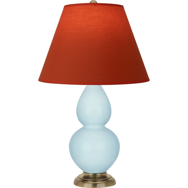 Robert Abbey 1689T One Light Accent Lamp, Baby Blue Glazed Ceramic w/Antique Natural Brass