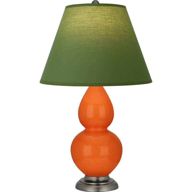 Robert Abbey 1695G One Light Accent Lamp, Pumpkin Glazed Ceramic w/Antique Silver