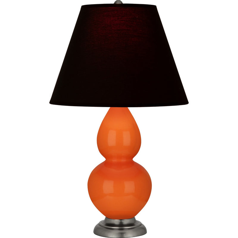 Robert Abbey 1695K One Light Accent Lamp, Pumpkin Glazed Ceramic w/Antique Silver