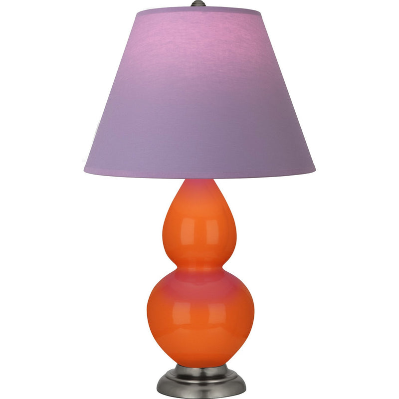 Robert Abbey 1695L One Light Accent Lamp, Pumpkin Glazed Ceramic w/Antique Silver