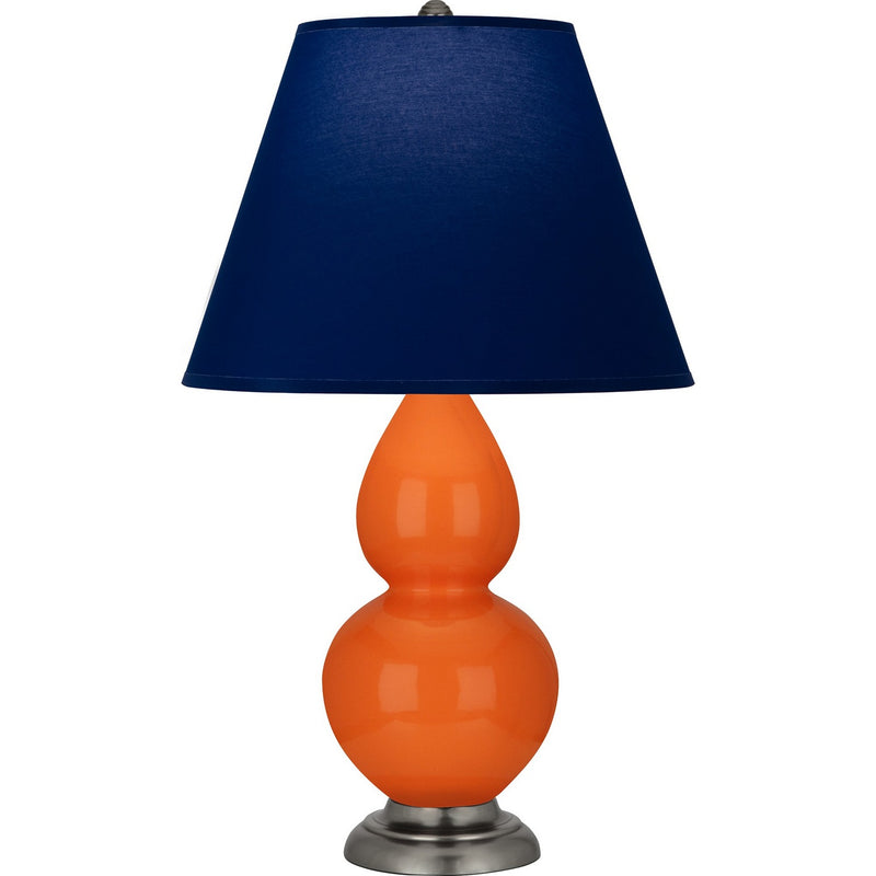 Robert Abbey 1695N One Light Accent Lamp, Pumpkin Glazed Ceramic w/Antique Silver