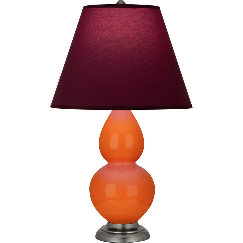 Robert Abbey 1695P One Light Accent Lamp, Pumpkin Glazed Ceramic w/Antique Silver