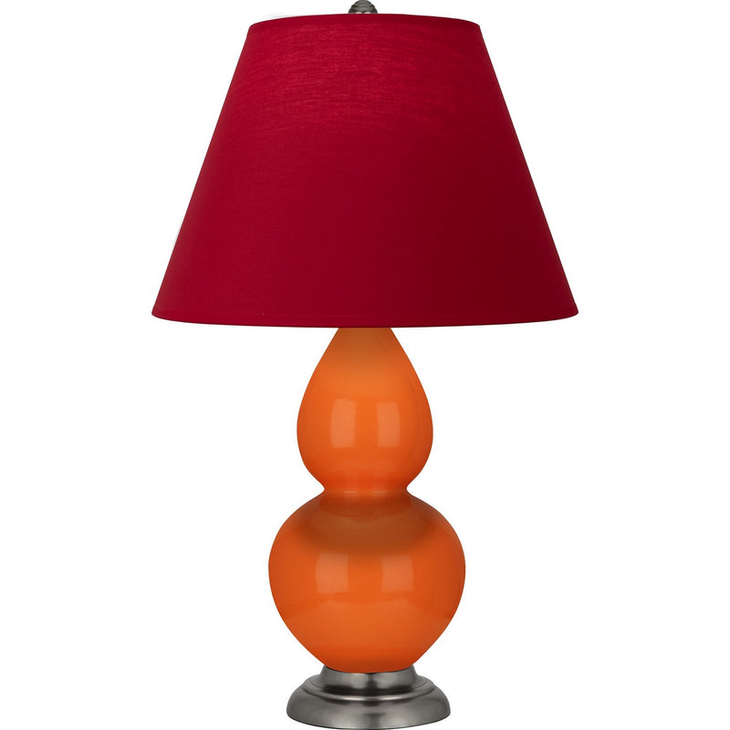 Robert Abbey 1695R One Light Accent Lamp, Pumpkin Glazed Ceramic w/Antique Silver