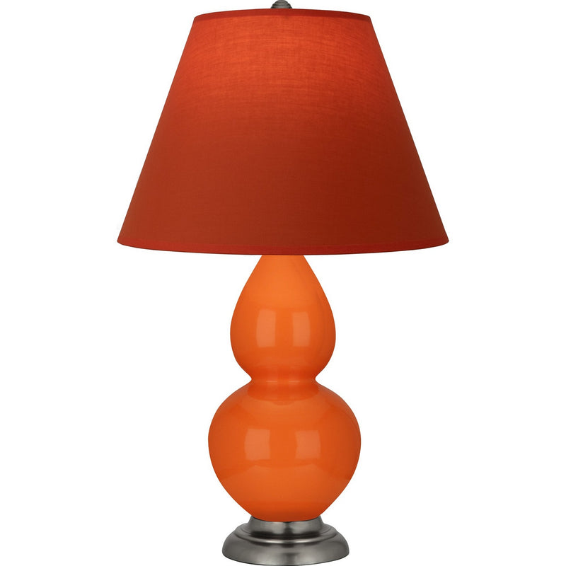 Robert Abbey 1695T One Light Accent Lamp, Pumpkin Glazed Ceramic w/Antique Silver