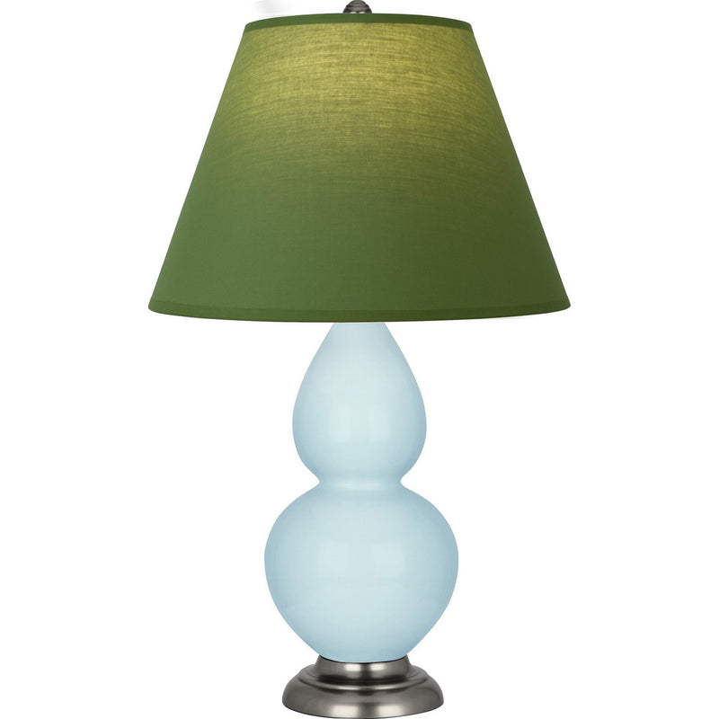 Robert Abbey 1696G One Light Accent Lamp, Baby Blue Glazed Ceramic w/Antique Silver