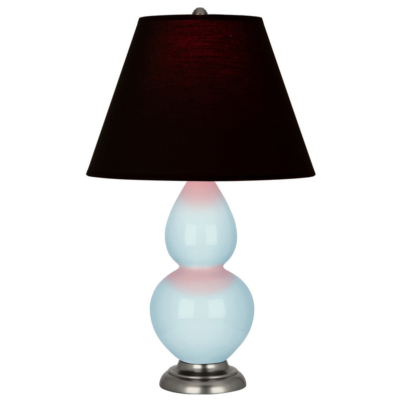 Robert Abbey 1696K One Light Accent Lamp, Baby Blue Glazed Ceramic w/Antique Silver