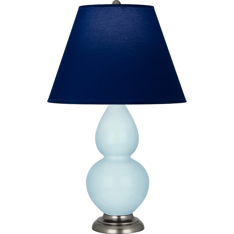 Robert Abbey 1696N One Light Accent Lamp, Baby Blue Glazed Ceramic w/Antique Silver