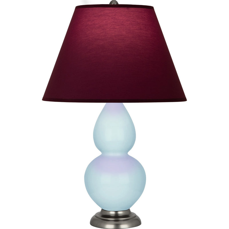 Robert Abbey 1696P One Light Accent Lamp, Baby Blue Glazed Ceramic w/Antique Silver
